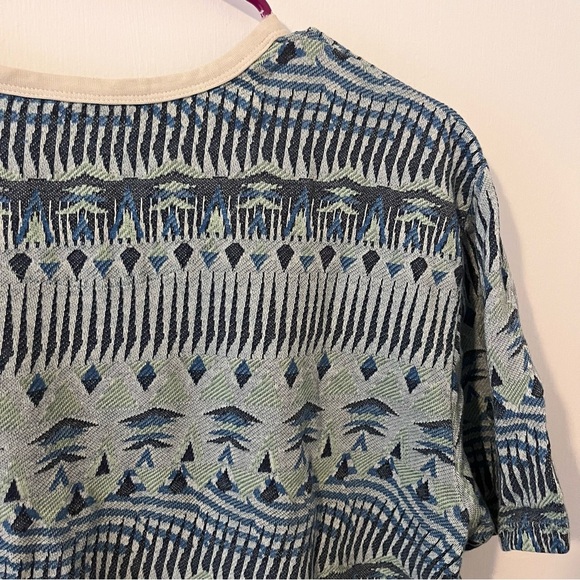 Volcom Knit Tee Men’s Large Blue Geometric Front Pocket - Picture 7 of 10